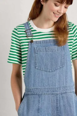 Jumpsuits & Dungarees<Seasalt Cornwall Porthallow Cove Wide Leg Denim Dungaree Light Wash High Twist
