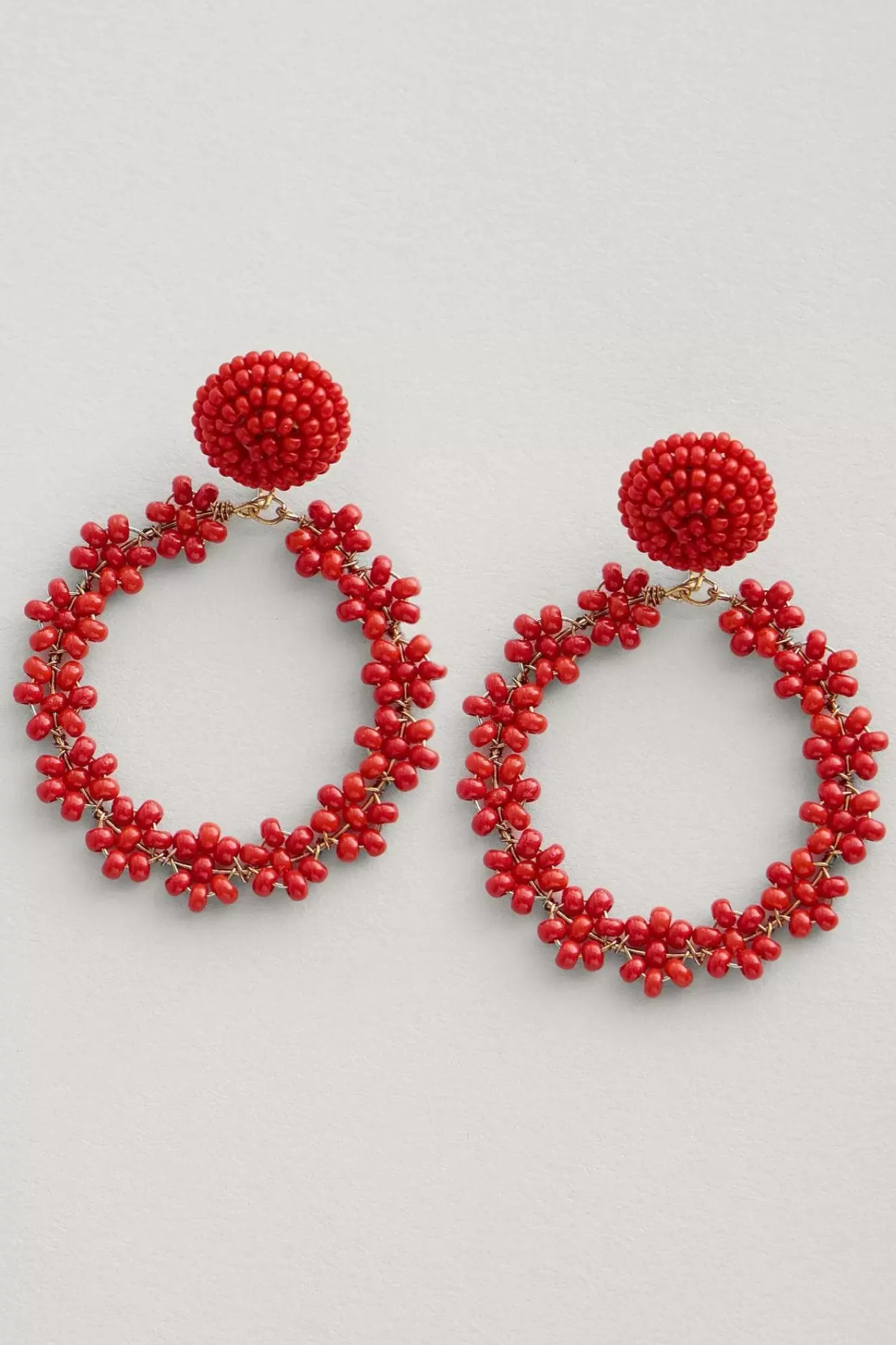 Jewellery<Seasalt Cornwall Redpoll Beaded Circle Earrings Crab Shell