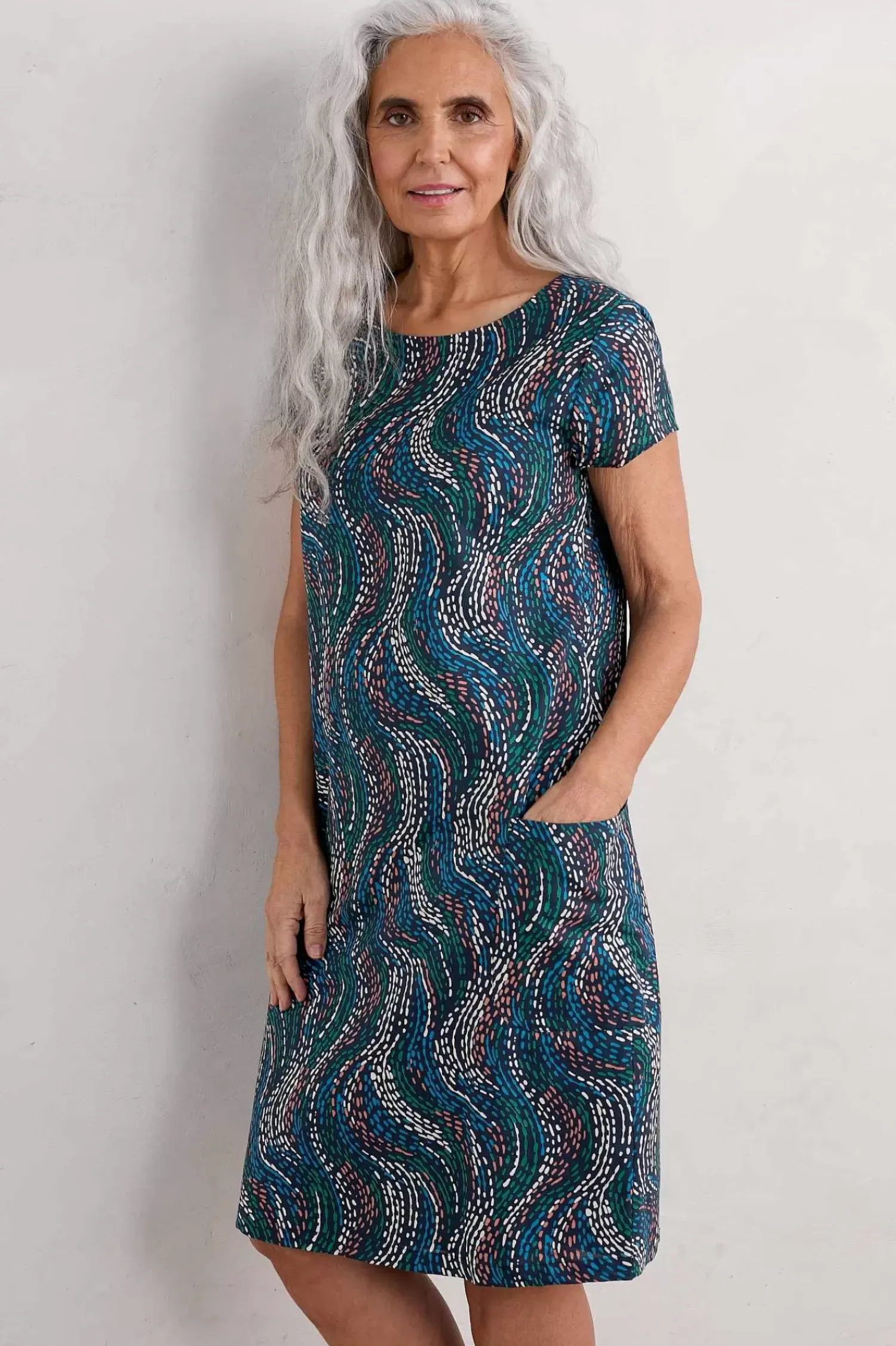 Dresses<Seasalt Cornwall River Cove Shift Dress River Spot Maritime