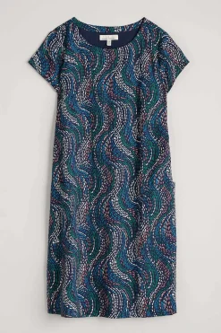 Dresses<Seasalt Cornwall River Cove Shift Dress River Spot Maritime