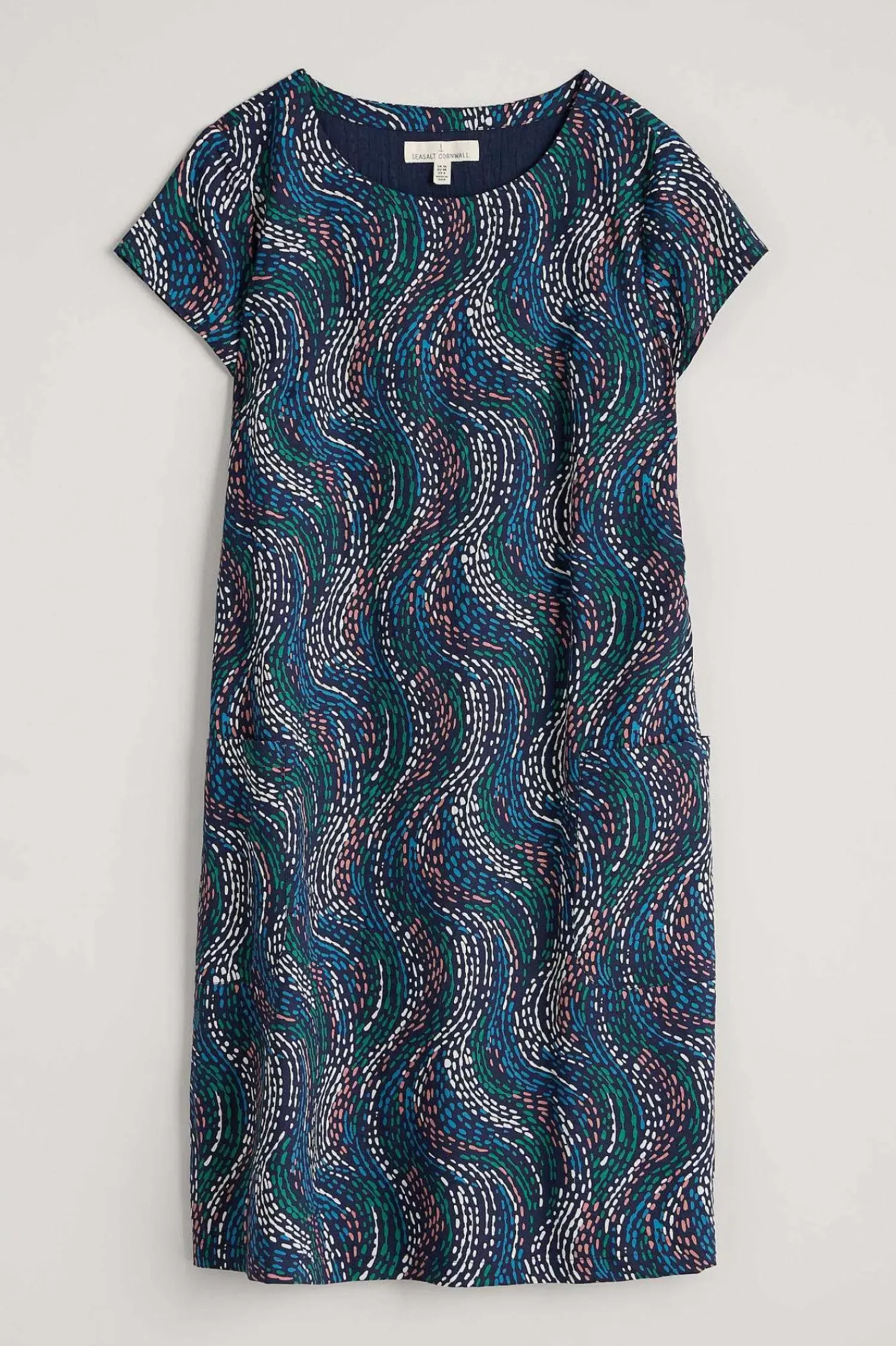 Dresses<Seasalt Cornwall River Cove Shift Dress River Spot Maritime