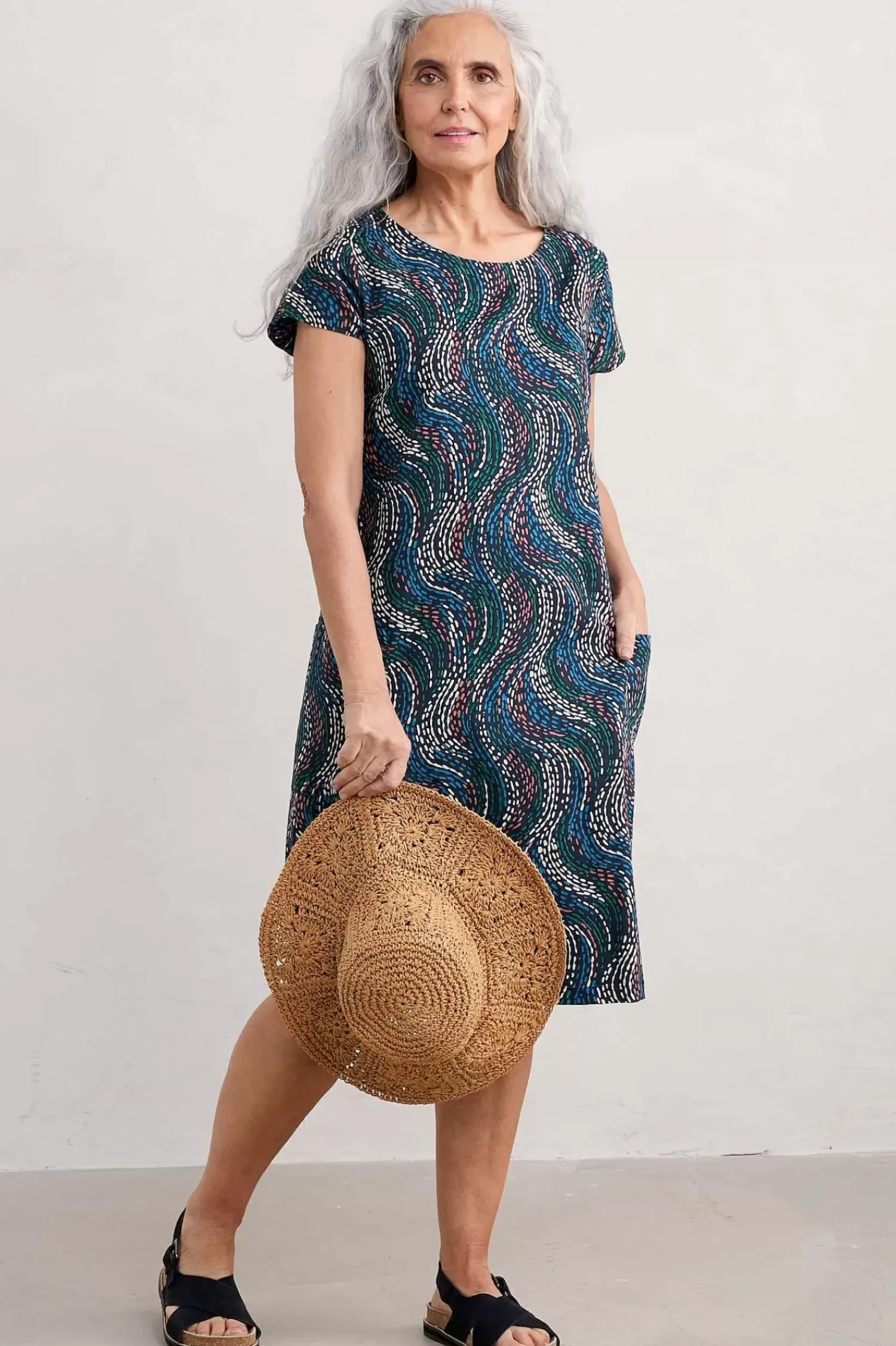 Dresses<Seasalt Cornwall River Cove Shift Dress River Spot Maritime