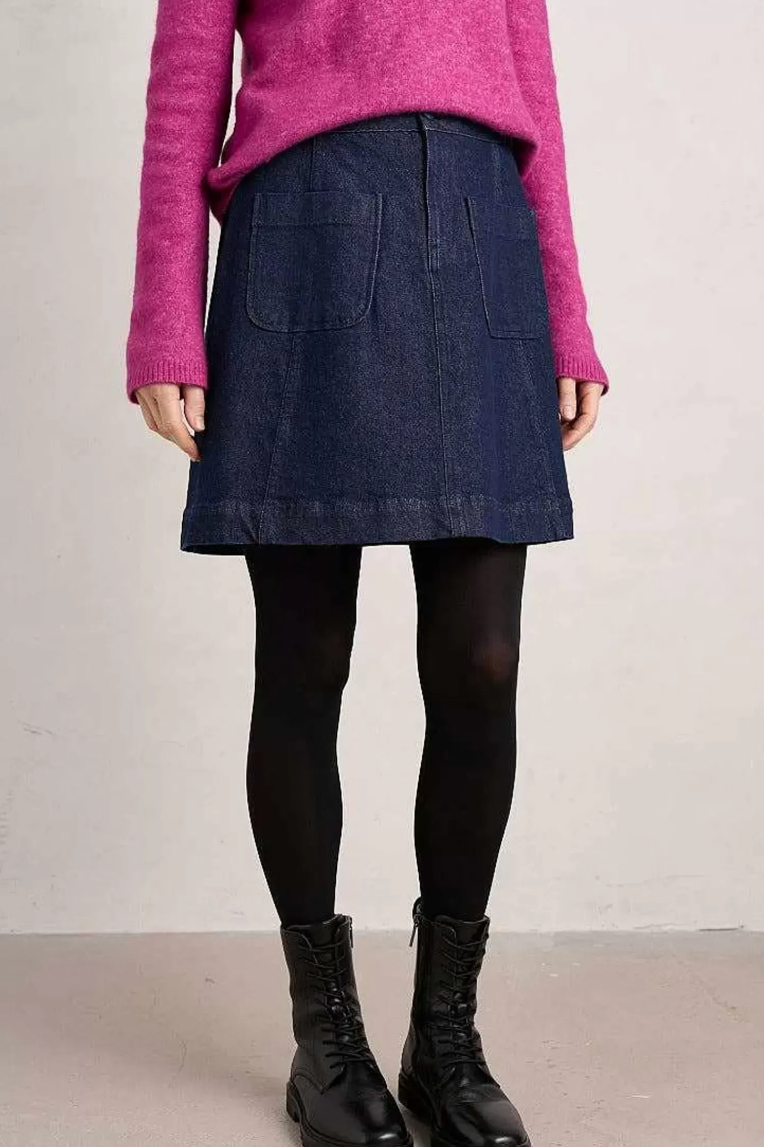 Skirts<Seasalt Cornwall Rolling Sands Denim Skirt Dark Rinse Wash
