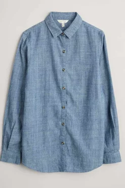 Tops<Seasalt Cornwall Sailmaker Chambray Shirt Mid Wash Sand