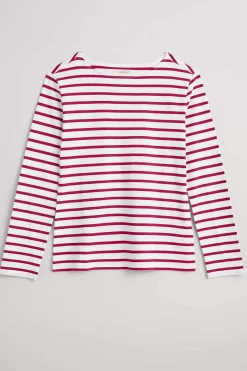 Tops<Seasalt Cornwall Sailor Shirt (Gots) Breton Chalk Wild Berry