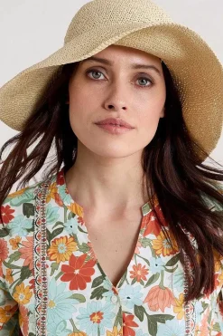 Hats<Seasalt Cornwall Sculpture Garden Wide Brim Sunhat Light Natural