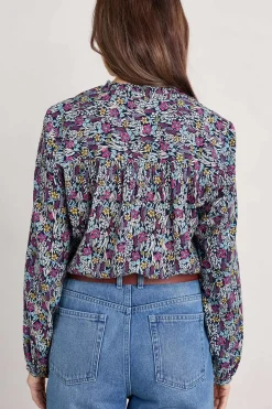 Tops<Seasalt Cornwall Sea Flow Printed Top Floral Moor Maritime