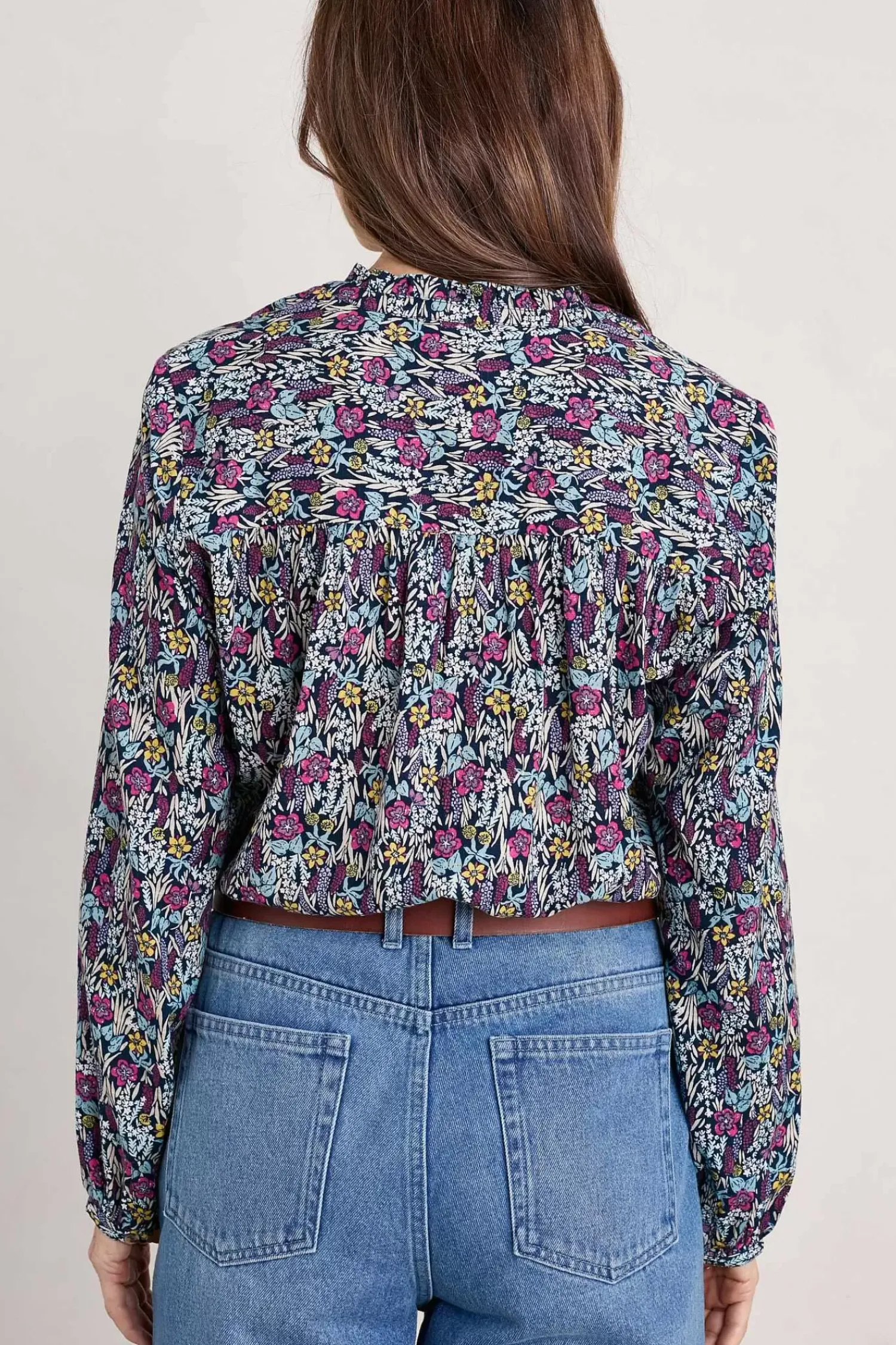 Tops<Seasalt Cornwall Sea Flow Printed Top Floral Moor Maritime