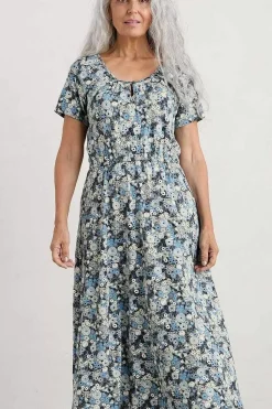 Dresses<Seasalt Cornwall Sea Studio Short Sleeve Dress Companion Border Light Nickel