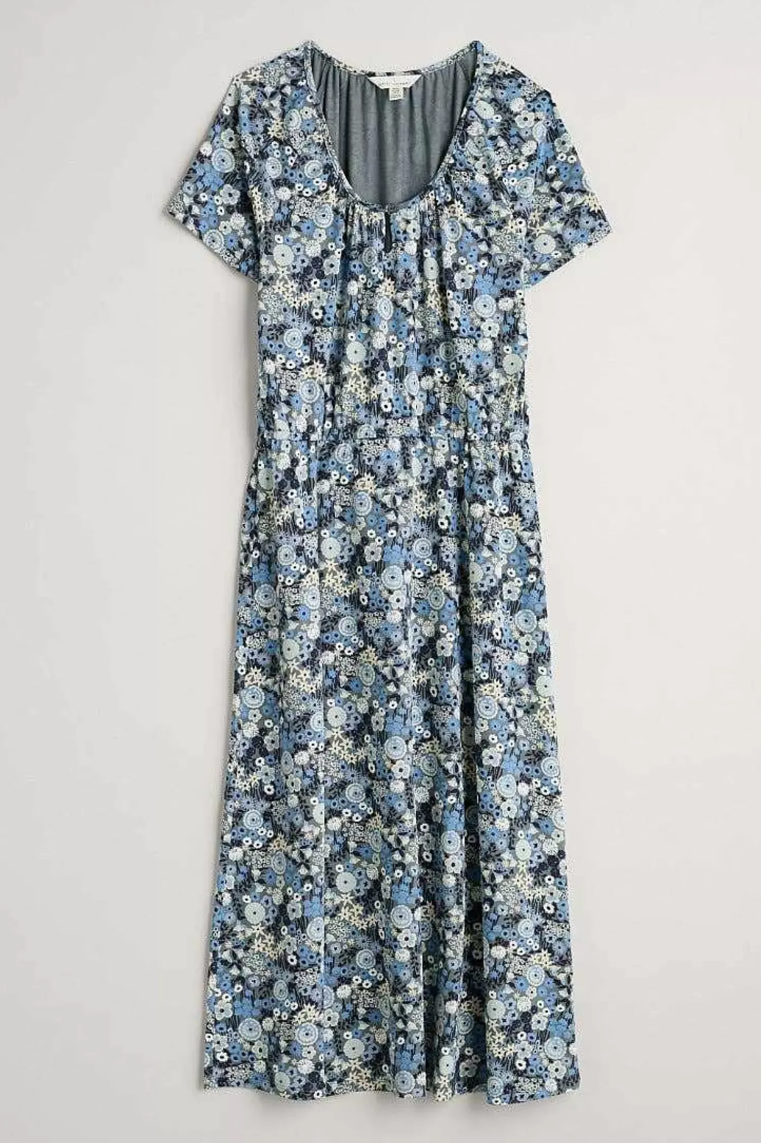 Dresses<Seasalt Cornwall Sea Studio Short Sleeve Dress Companion Border Light Nickel