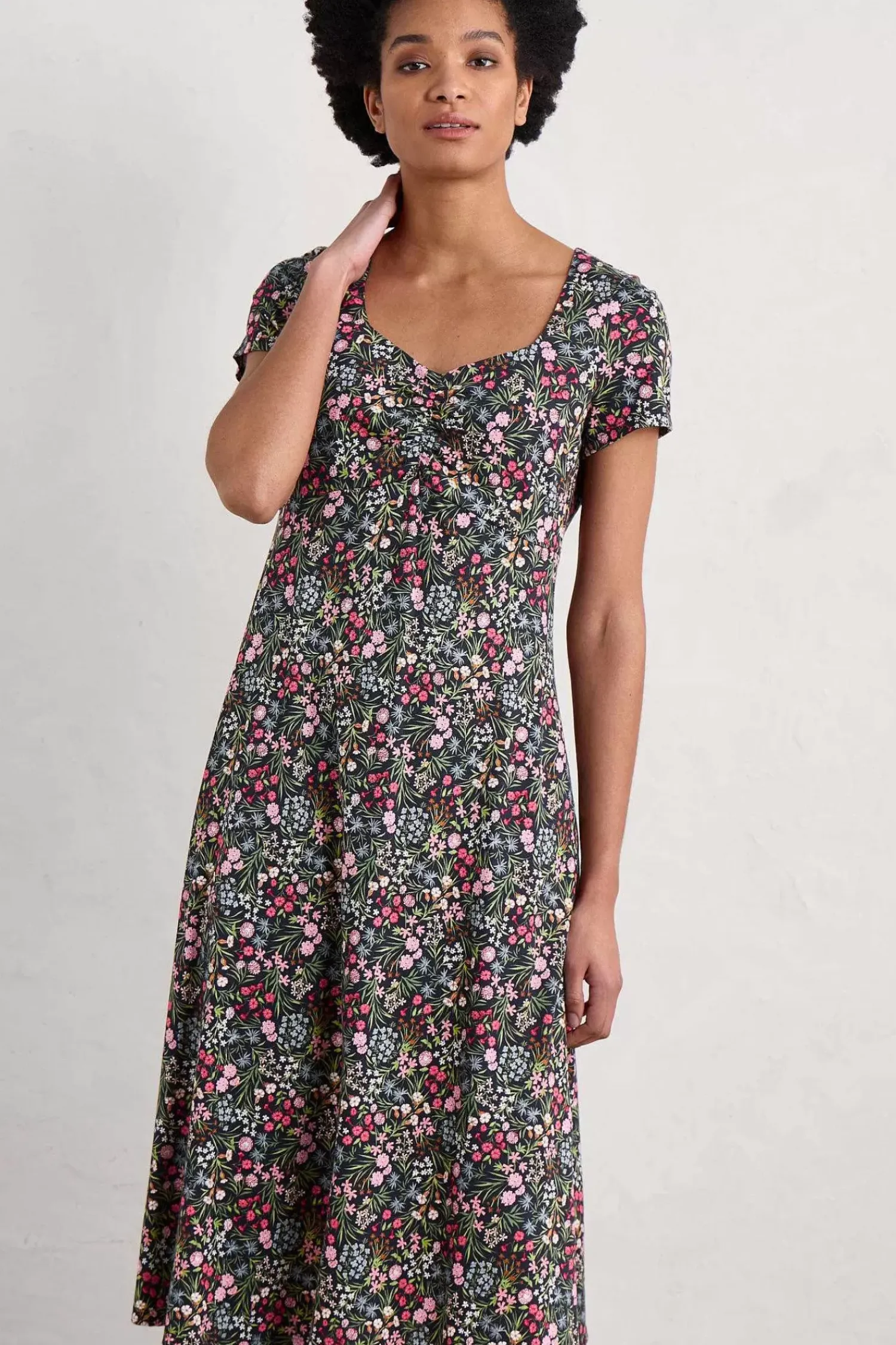 Dresses<Seasalt Cornwall Secret Cove Empire Line Midi Dress Campion Field Maritime