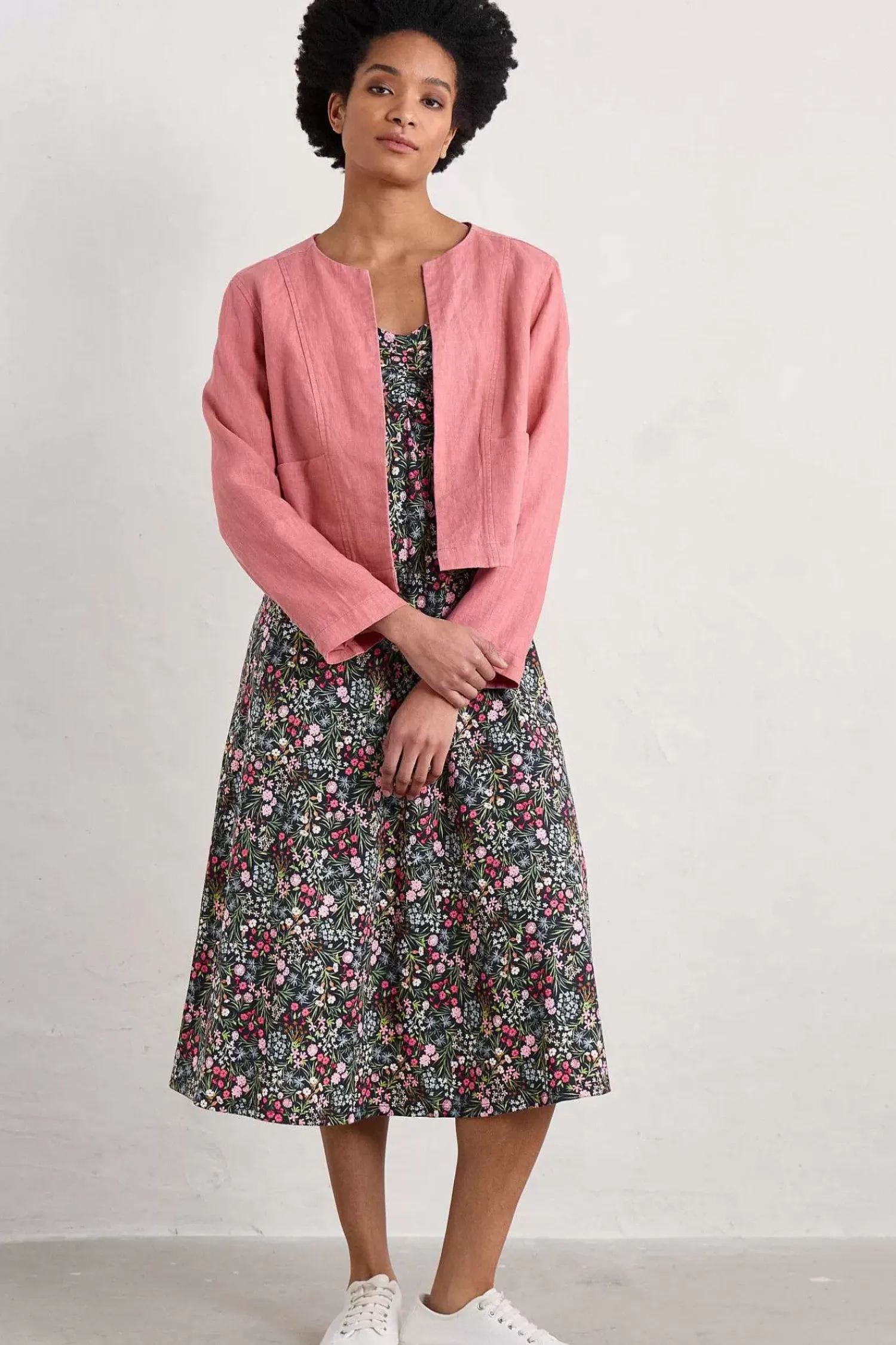 Dresses<Seasalt Cornwall Secret Cove Empire Line Midi Dress Campion Field Maritime