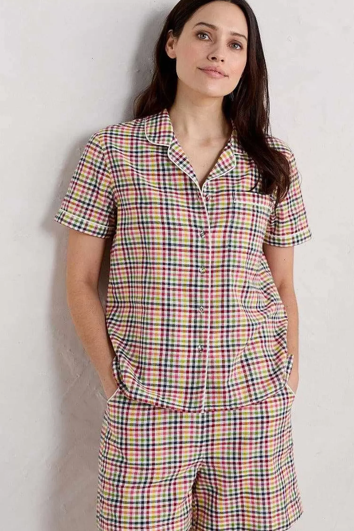 Nightwear<Seasalt Cornwall Senara Checked Summer Pyjamas Quartz Mini Pebble Multi