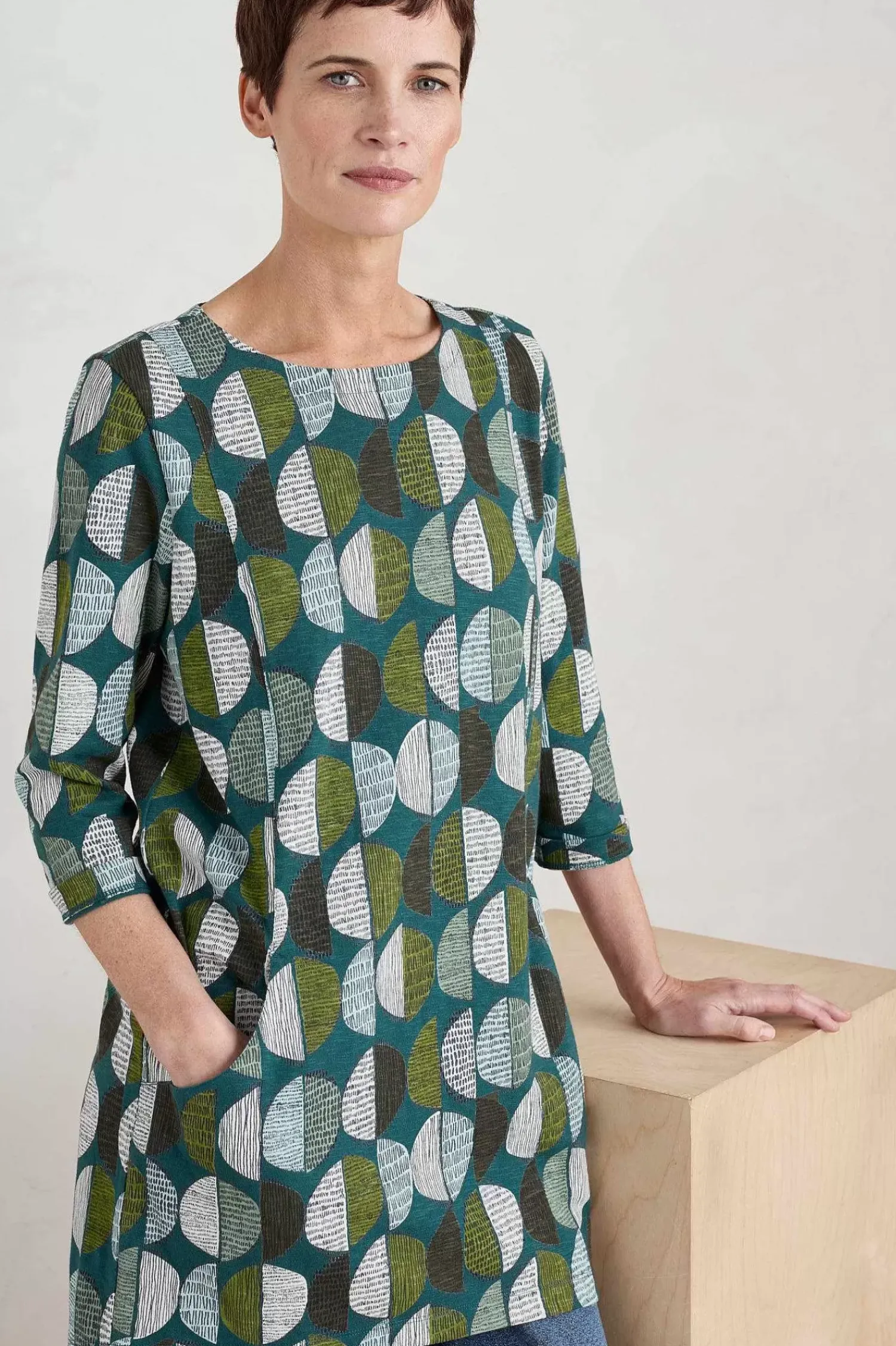 Tunics<Seasalt Cornwall Shore Foraging Printed Tunic (Gots) Circle Markings Seaway