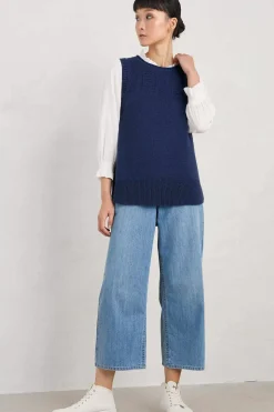 Knitwear<Seasalt Cornwall Smallcombe Organic Cotton Knitted Vest (Gots) Marine