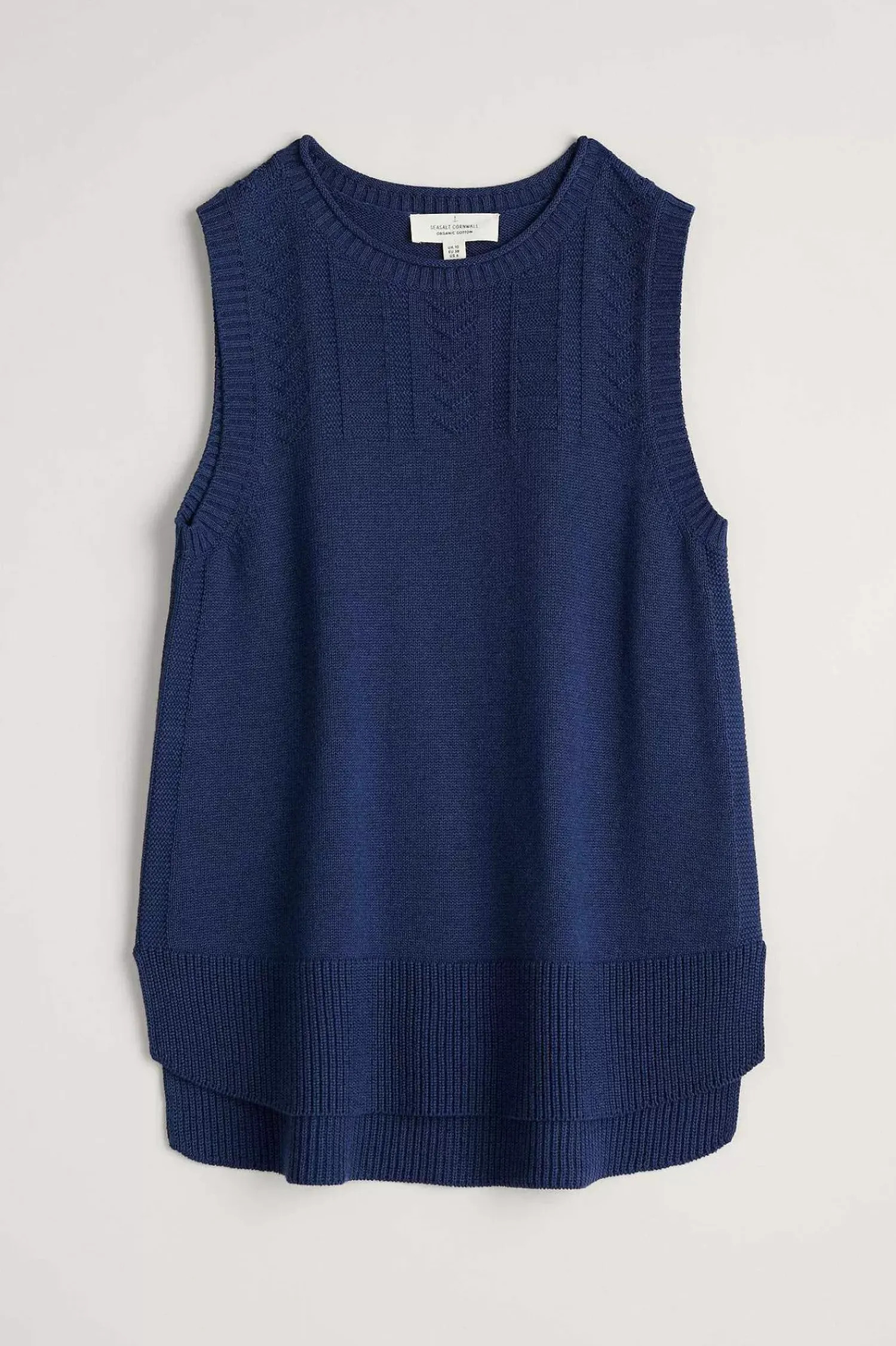 Knitwear<Seasalt Cornwall Smallcombe Organic Cotton Knitted Vest (Gots) Marine
