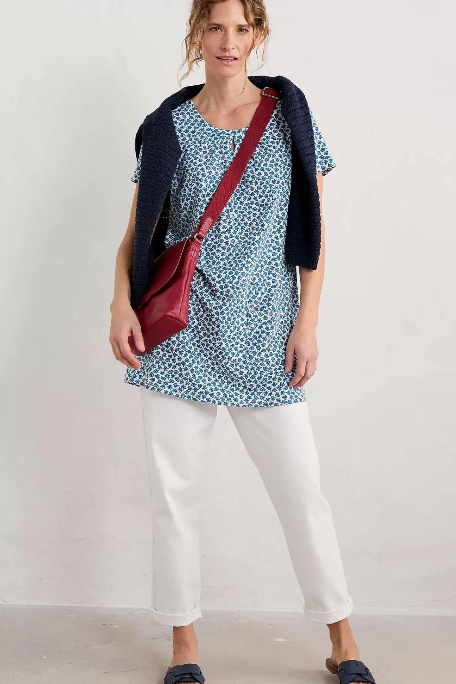 Tunics<Seasalt Cornwall Star Dance Short Sleeve Tunic Seaweed Frond Chalk
