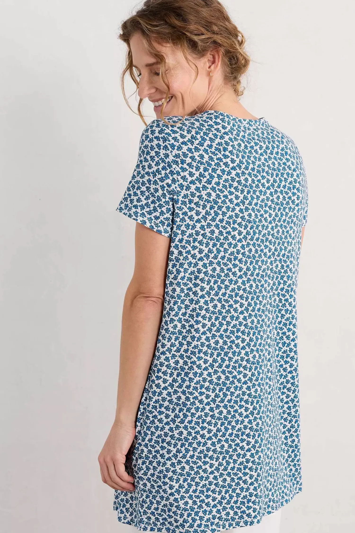 Tunics<Seasalt Cornwall Star Dance Short Sleeve Tunic Seaweed Frond Chalk