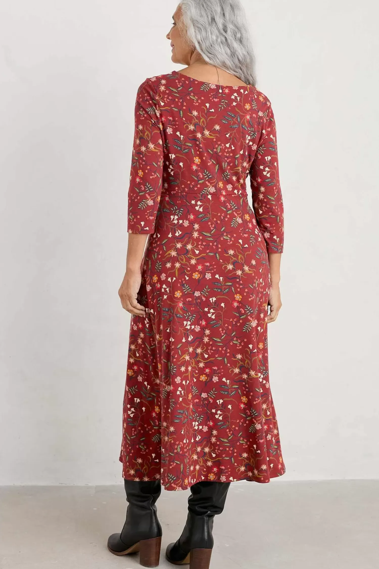 Dresses<Seasalt Cornwall St Martin Jersey Midi Dress Meadow Bloom Jam