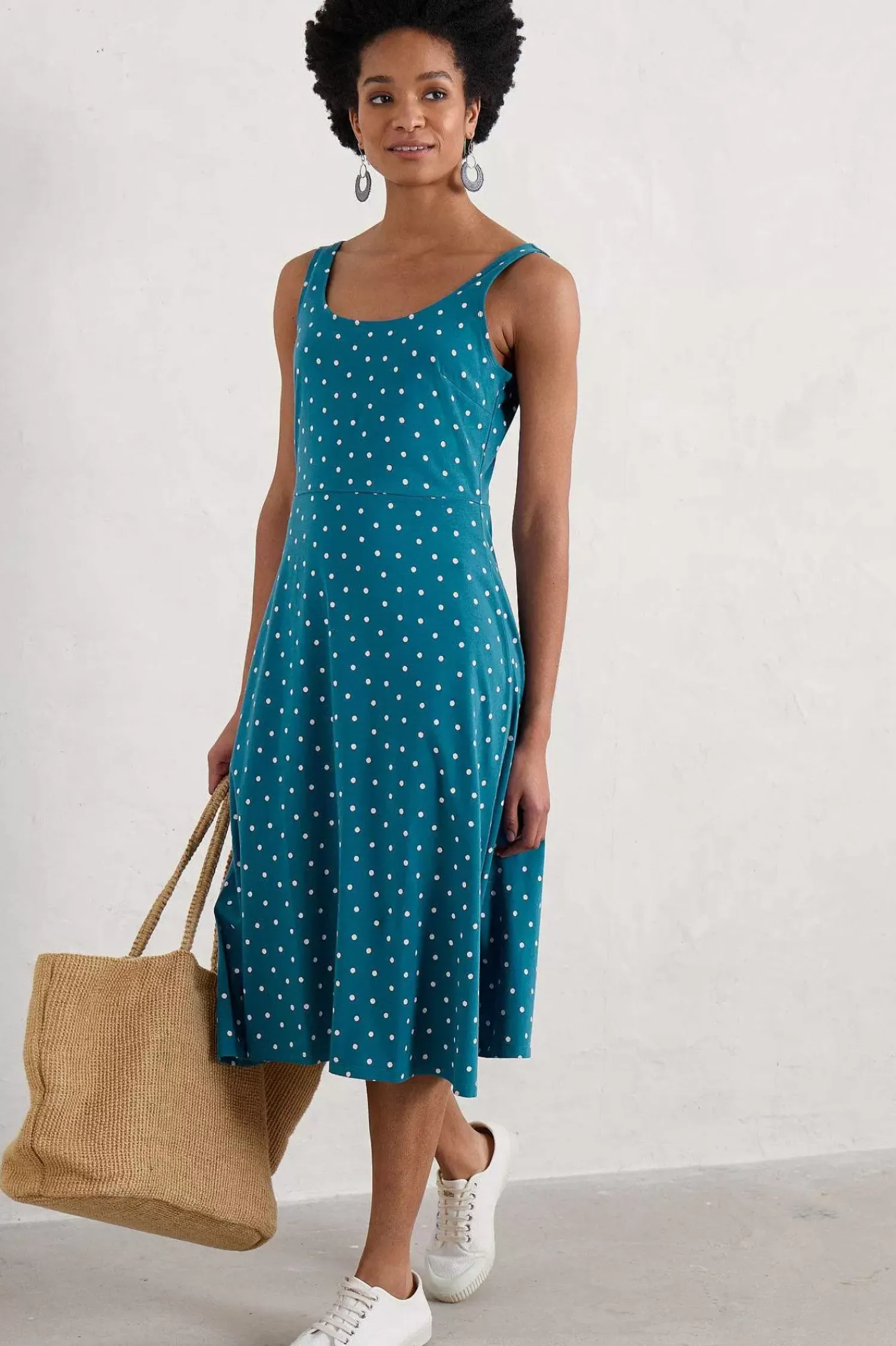 Dresses<Seasalt Cornwall Sun Gleam Jersey Midi Dress Little Sponge Spot Mast