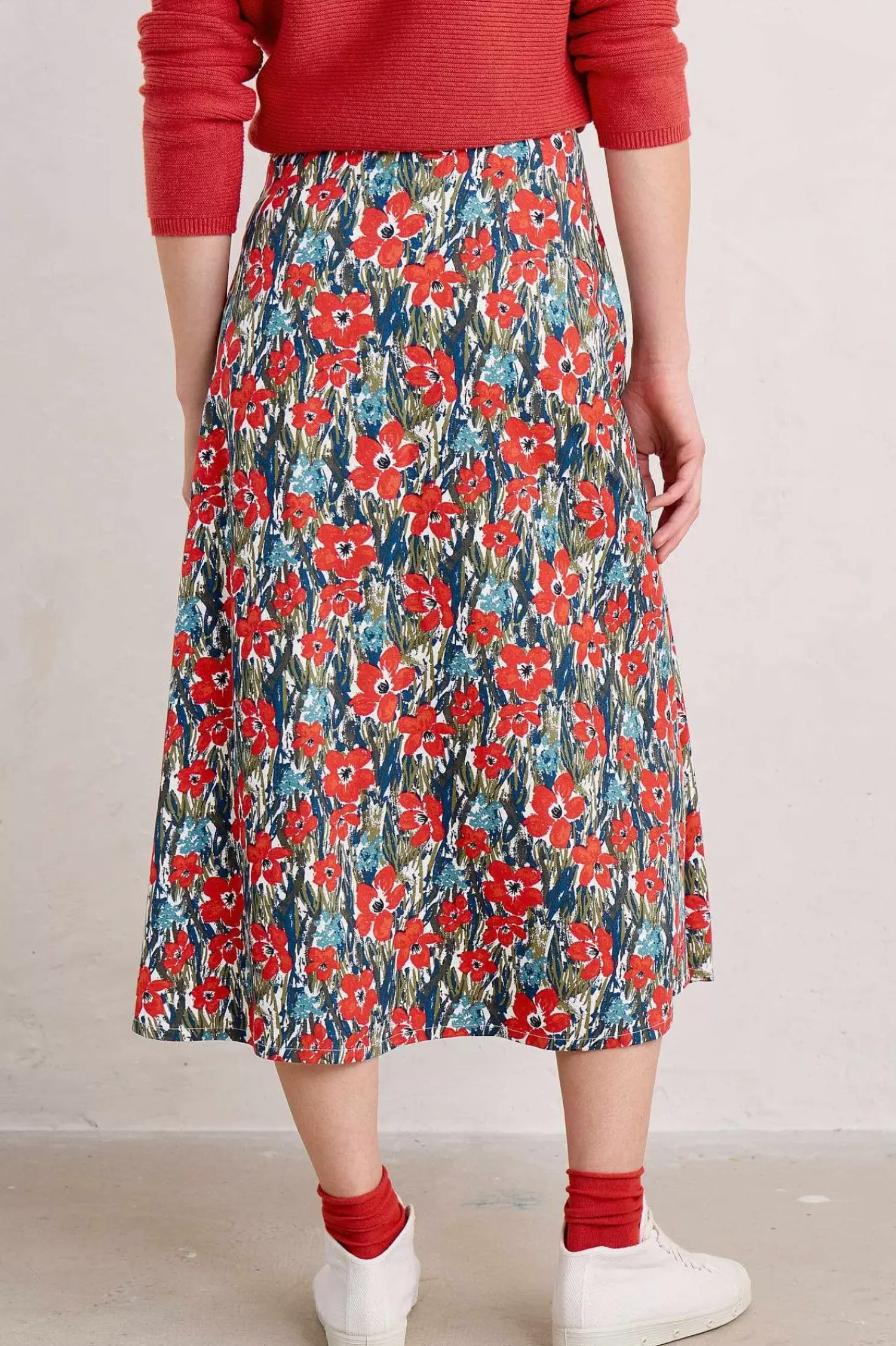Skirts<Seasalt Cornwall Swallow Hill Printed A-Line Skirt Marsh Marigold Chalk
