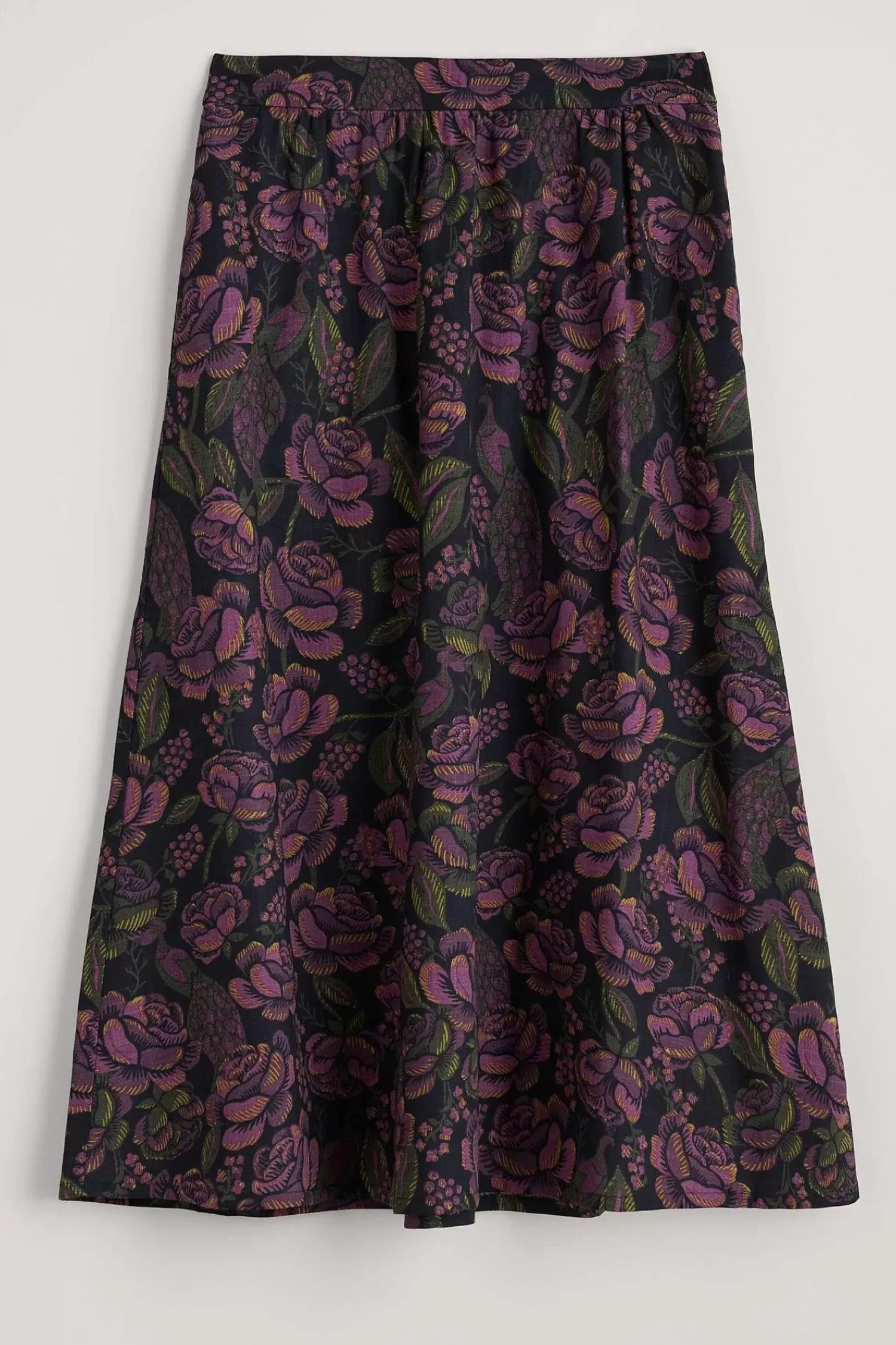 Skirts<Seasalt Cornwall Tawny Owl Midi Skirt Tapestry Bloom Grape