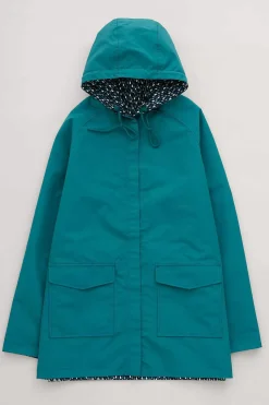 Coats & Jackets<Seasalt Cornwall The Reversible Waterproof Raincoat Rain Showers Maritime Chalk