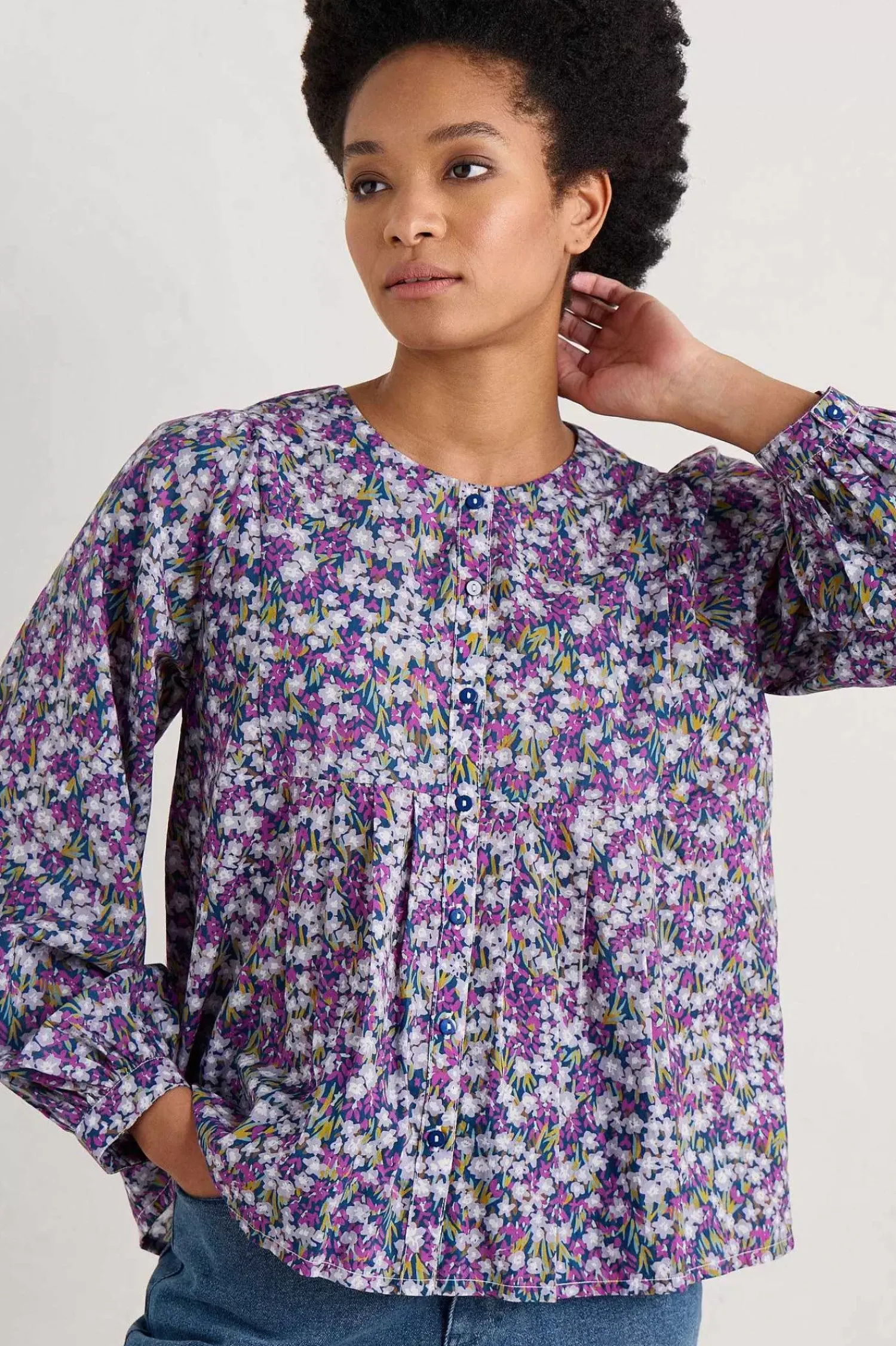 Tops<Seasalt Cornwall Thornapple Organic Cotton Shirt (Gots) Heather Fields Verbena