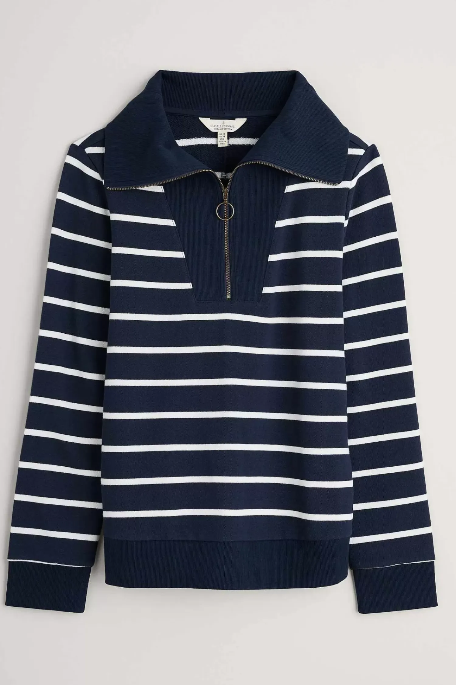 Tops<Seasalt Cornwall Tideline Collared Sweatshirt Amaranthe Maritime Chalk