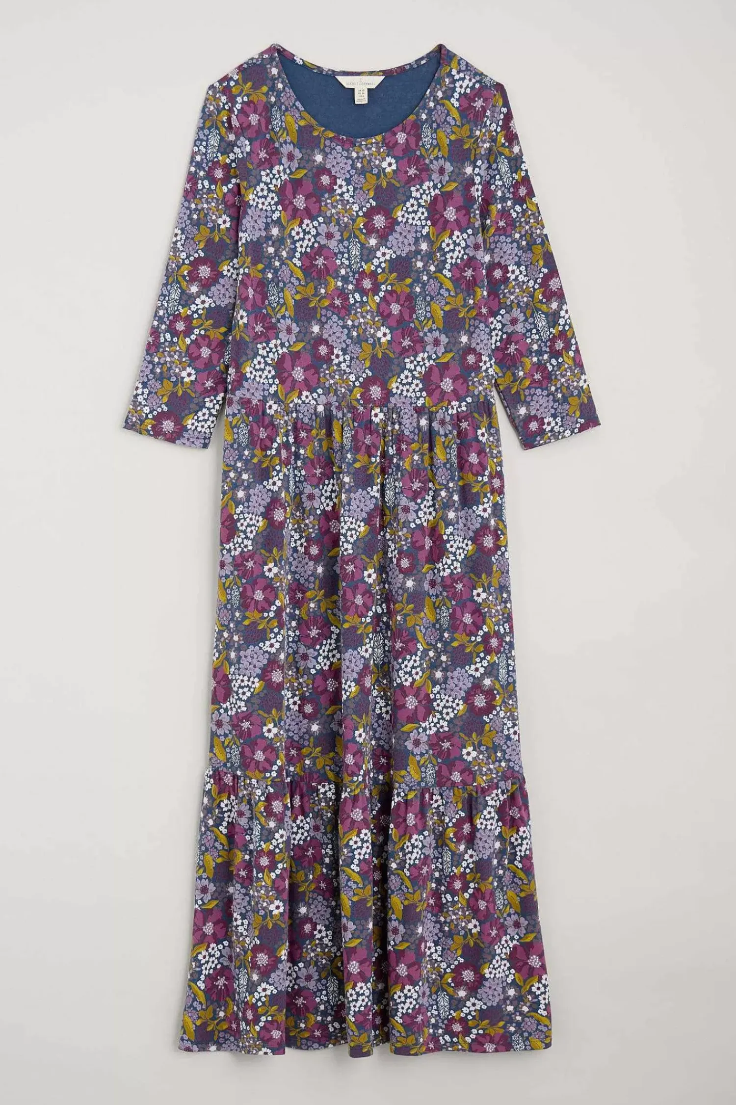 Dresses<Seasalt Cornwall Tor View Jersey Dress Dense Floral Squall