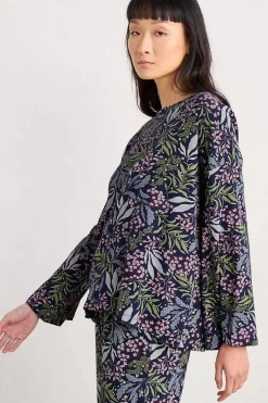 Nightwear<Seasalt Cornwall Tree Shadow Jersey Pyjamas Riverbed Floral Maritime