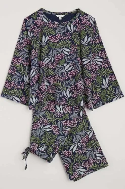 Nightwear<Seasalt Cornwall Tree Shadow Jersey Pyjamas Riverbed Floral Maritime
