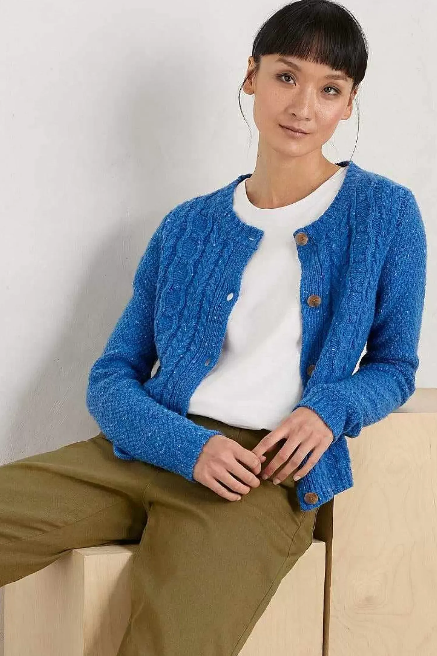 Knitwear<Seasalt Cornwall Tressa Merino Blend Cable Knit Cardigan Waterside