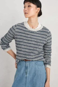 Knitwear<Seasalt Cornwall Wall Penny Jumper Maze Marine Aran