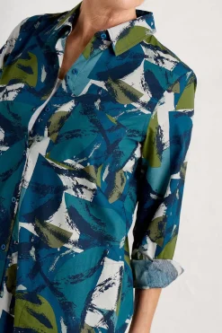 Tops<Seasalt Cornwall Waterworn Textured Longline Shirt (Gots) Moor Stacks Raincloud