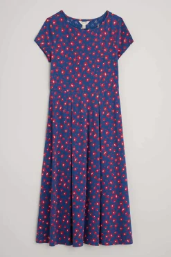 Dresses<Seasalt Cornwall Wild Bouquet Jersey Dress Looping Floral Dark Voyage