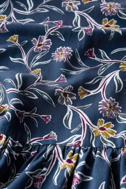 Skirts<Seasalt Cornwall Wildflower Field Tiered Midi Skirt Printed Plant Squall