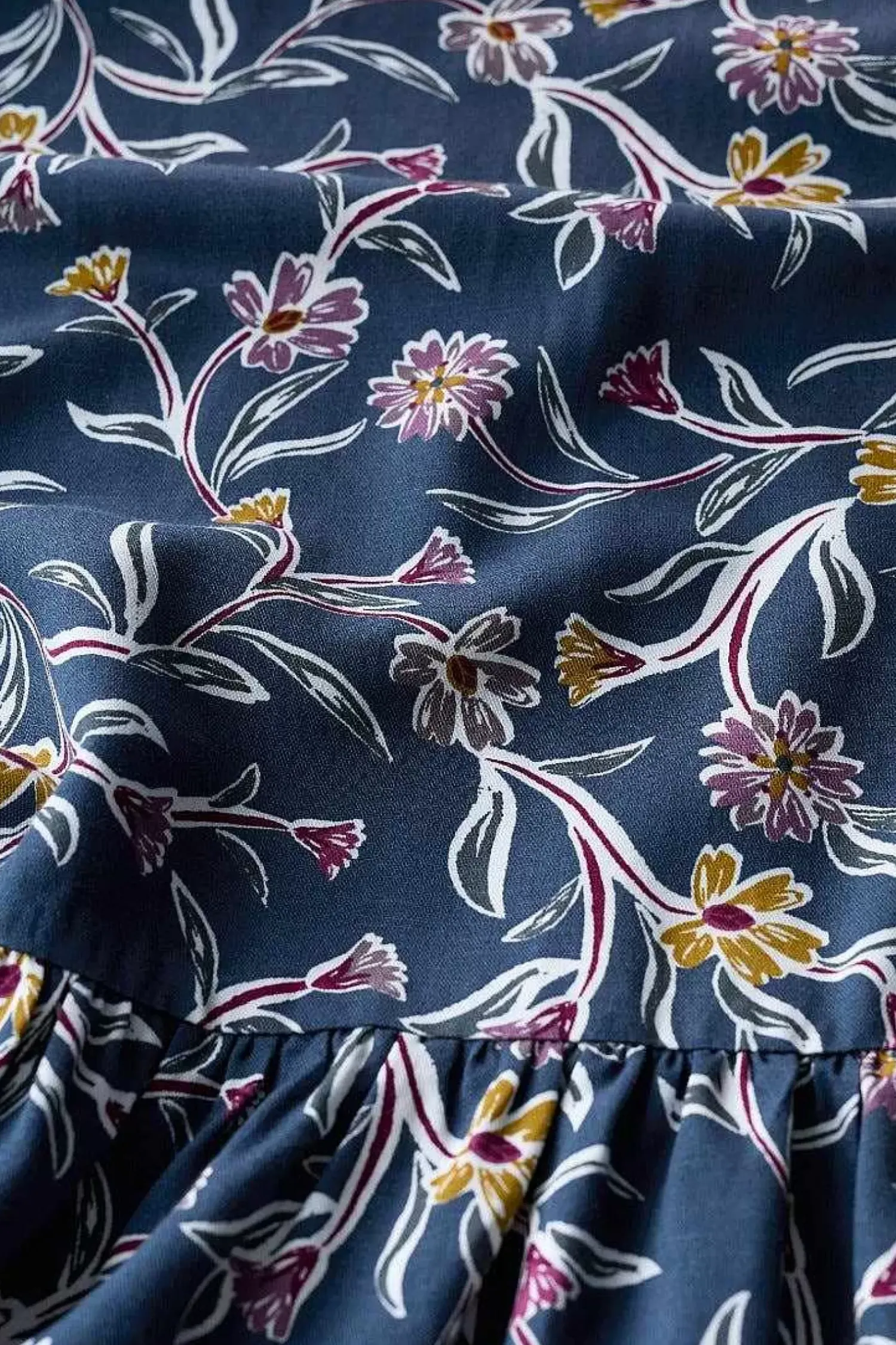 Skirts<Seasalt Cornwall Wildflower Field Tiered Midi Skirt Printed Plant Squall