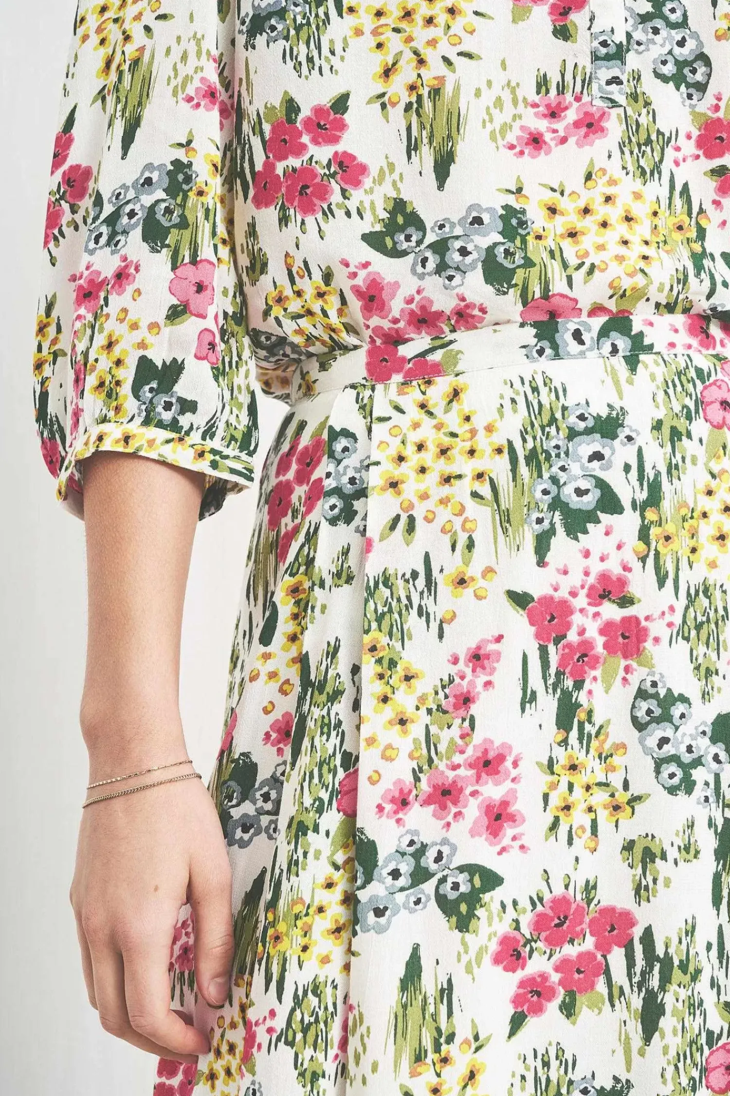 Tops<Seasalt Cornwall Willow Path 3/4 Sleeve Printed Shirt Painterly Field Chalk