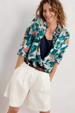 Tops<Seasalt Cornwall Wren Flutter Longline Shirt Driftwood Marks Chalk