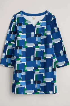 Tunics<Seasalt Cornwall Zora Sweatshirt Tunic Francis Collage Blue Jay