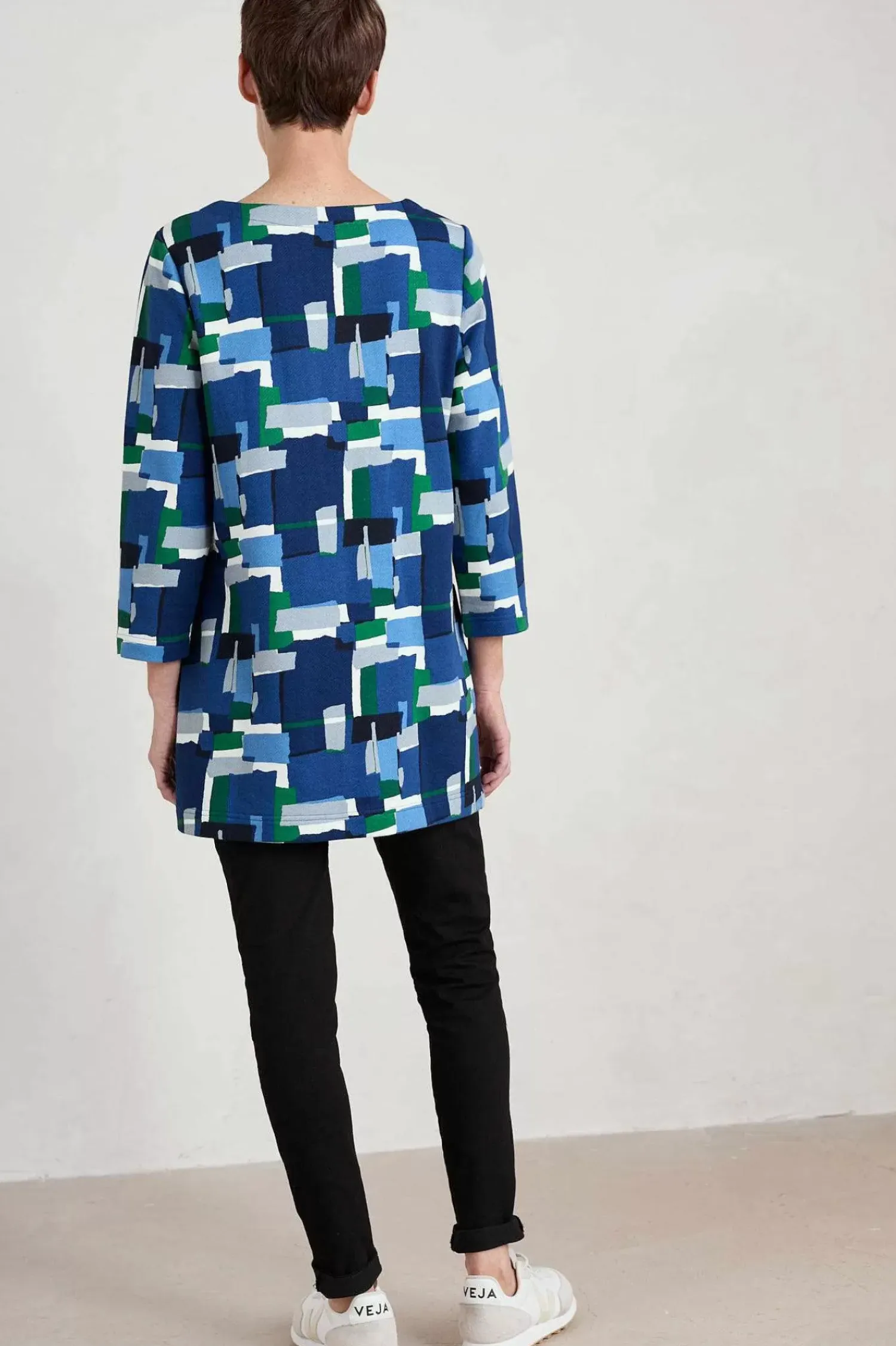 Tunics<Seasalt Cornwall Zora Sweatshirt Tunic Francis Collage Blue Jay